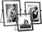 Set of 3 Glass Picture Frame, Collection Simple Metal Floating Frame with Glass Cover Includes 4x4, 4x 6, 5x7
